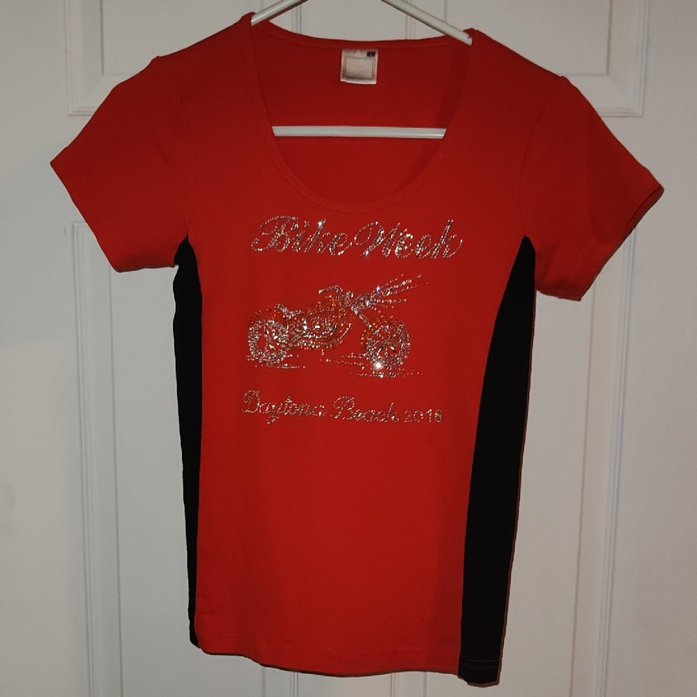 Orange And Black Bike Week T-Shirt with Black Accents